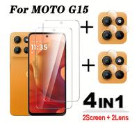 TEMU Protector de Pantalla Transparente 4-EN-1 para MOTO G15, Vidrio Templado Completo y Película para Lente de Cámara MOTOROLA G15
