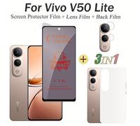 TEMU Protector de Pantalla y Lente + Película Trasera de Vidrio Templado para Vivo V50 Lite
