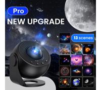 TEMU Proyector de galaxia mejorado Pro, Lomoo 13 en 1 HD planetario proyector de estrellas y la Vía para dormitorio, luz de estrellas 360 con botón ajustable y temporizador para techo, regalos