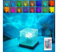 TEMU Proyector de Luz Nocturna Aurora de 16 Colores con Control Remoto, Lámpara Cuadrada Aurora, Luces Cúbicas para Techo, Adecuado para Dormitorio, Pasillo, Baño, Lámpara de de para Mesita de Noche