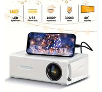 TEMU Proyector Inteligente Compacto | Soporta 1080P | 30-100 Pulgadas | 16Ms Retraso para Gaming | Se a Teléfonos | Versátil para Camping, Trabajo y Cine en Casa