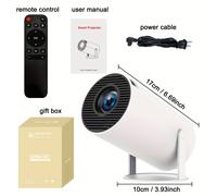 TEMU Proyector mini HY300PRO con WiFi, soporte de 4K, auto Keystone, teclado inalámbrico, control de voz, rotación de , proyecto inteligente para dormitorio.
