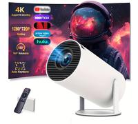 TEMU Proyector Mini Portátil con 11.0 Integrado - 400ANSI Soporte 4K | Cine en Casa 720P, Corrección Automática de Trapecio, Proyección en Pantalla de 110 Pulgadas, Adecuado para Películas y Juegos