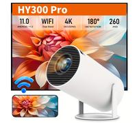 TEMU Proyector Mini Portátil HY300PRO - Decodificación 4K y 1080P, Rotación de 180°, Wi-Fi Dual Band 6, de 3000+ , Montaje en Mesa para Cine en Casa y Exterior, Proyector Cinematográfico al