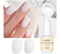 TEMU PUENTE 15ml Gel de uñas lechoso, , gel semi-transparente para manicura francesa, sin alcohol, gel de uñas artística de larga duración, , gel de uñas translúcido