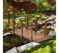 TEMU Puente de Jardín Puente de Estanque de Madera para Patio Hogar Decorativo Granja 150x67x55 centímetros