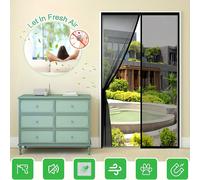 TEMU Puerta de Malla Magnética - Puerta Automática de Cierre Rápido con Imanes Potentes y de Completo, Instalación Fácil sin Taladro, Negra, para Uso Interior/Exterior en , Cortina de Puerta Magnética