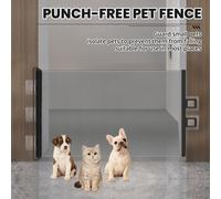 TEMU Puerta Retráctil Anti-Corredores para Mascotas - Acabado Mate Duradero, Diseño Extendido, Sin Montaje Necesario, para Gatos y Perros, , Herrajes Industriales, Uso Doméstico/Para los de Mascotas
