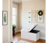 TEMU Puff Almacenaje Plegable, de Almacenamiento, 38 x 76 x 38 cm, Reposapiés, para , Dormitorio, Entrada