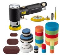 TEMU Pulidora de Aire, Juego de Lijadora Excéntrica con Kit de Almohadillas para Pulir, Muebles y Trabajos en Metal