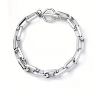 TEMU Pulsera de Acero Inoxidable para Hombres y Mujeres, Cadena con Hebilla OT de Moda Hip Hop para , Regalo para