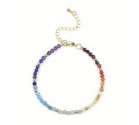 TEMU Pulsera de cuentas facetadas de piedra natural de 3 mm de color , , verde y , ajustable, para el uso diario de las mujeres y un regalo ideal para y de San Valentín.