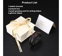 TEMU Pulsera de cuero para hombre, con una de regalo y una tarjeta de felicitación, para , , Navidad y regalos de graduación. A mis mejores , que dure que nos hagamos viejos.