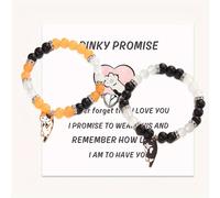 TEMU Pulsera de dijes de gato de 2 piezas, pulsera magnética de pareja , colgante de gato multicolor, regalo para amantes de para , Navidad