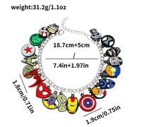 TEMU Pulsera de mercancía de películas de Marvel, con personajes modernos y encantadores como América, Iron Man, y , de aleación de , ideal como regalo festivo para fans, pulsera de Marvel