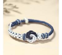 TEMU Pulsera de Nudo de Flor de con Mandala Étnica - Ajustable, Totalmente Tejida a , Pulsera de Cuentas DIY - Para Uso Diario y Regalo de Navidad