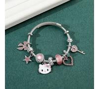TEMU Pulsera Kawaii Sanrio Hello Kitty Pequeña Pulsera de Cristal Fresca para y Novias, Regalo de para , Accesorios de Navidad, para Invierno, Año
