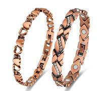 TEMU Pulsera magnética de cobre para mujer con imanes de cobre sólido puro al 99.9% - Un regalo para ella
