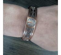 TEMU Pulsera Magnética para Hombre - Brazalete Ajustable con Diseño del Árbol de , Cierre Magnético, Elegante Joyería Bohemia de Regalo para Papá, , Navidad,