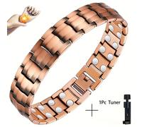 TEMU Pulsera Magnética para Hombres, Elegante Pulsera de Aleación, Unisex - Tamaño Ajustable, Herramienta de Tamaño - Regalo para Navidad, Halloween, Día