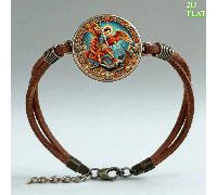 TEMU Pulsera Totem del San | Color esmalte, patrones religiosos pintados , accesorios de metal con cuerdas de capa, joyería retro , pulseras con significado religioso y para usar