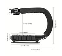 TEMU PULUZ U/C Forma 3 Cabezales Zapatos Fríos Estabilizador de Soporte DV Portátil de para Todas las Cámaras SLR y Videocámaras DV Domésticas