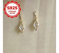 TEMU Puntas de plata 925, anti-alucinaciones, rayos de luz solar, , simple, elegante, , estilo francés, japonés, coreano, versátil, super , pendientes para mujeres.