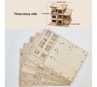 TEMU Puzzle 3D , con Opciones para el Primer, y Piso. Kit de de Madera Moderno de una Villa, para Regalos de o Festivos, Puzzle de Madera 3D