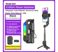 TEMU Q33 Estabilizador Teléfono Selfie Stick Anti-Vibración Extensible Soporte para Transmisión Inalámbrico Estabilizador de de , Regalo de Navidad, Inalámbrico, Carga USB