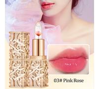 TEMU que de color con aroma a flor, cuidado labial hidratante y nutritivo, anti-sequedad, labial con aroma a rosa y elegante diseño de dorado que contiene escualano vegetal