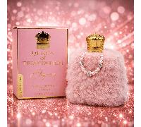TEMU Queen of Eau de Parfum para Mujer 100 ml Perfume Femenino Floral Afrutado con Envolvente Larga Duración para Regalo Ideal Frasco Peluche Rosa con Corona Dorada