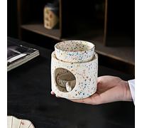 TEMU Quemador de de cerámica dividida, juego de difusor de aceite con soporte de vela, calentador de para el hogar, calentador de té para la habitación de yoga, artesanía decorativa