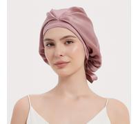TEMU RACHEL Gorro de Seda para Mujer de 19 Momme 100% Seda - Cierre Ajustable con Elástico y , Gorro Nocturno Antifrizz, Gorro de Seda Grado 6A para Dormir, Ducha y Cuidado Postparto (Cabello de Lujo)