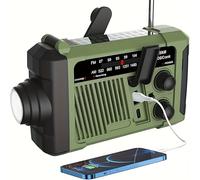 TEMU Radio de Emergencia: Alimentación Solar, Cargador Portátil, Carga USB, Manivela, Radio FM/AM Multifunción, SOS, Linterna y Luz LED de Lectura, Diseño Resistente, Construcción Duradera