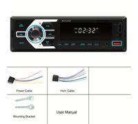TEMU Radio Estéreo para Coche 1DIN con Asistente de Voz y Localización de APP Móvil 12V, Reproductor de MP3 para Coche con Soporte USB/TF/AUX-IN