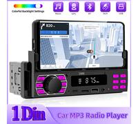 TEMU Radio Estéreo para Coche 1DIN con Control Remoto, Audio Digital BT, Reproductor de MP3 12V, USB/SD/AUX-IN, Soporte para Móvil y APP