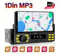 TEMU Radio estéreo para coche de 12V 1DIN, estéreo de audio MP3 digital para coche, reproductor de MP3 para coche de 12V con FM/USB/SD/AUX-IN + soporte para teléfono móvil + tarjeta TF de 32G opcional