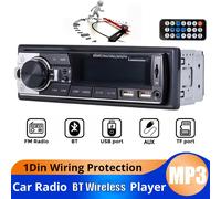 TEMU Radio para Auto 1Din Inalámbrica BT Estéreo MP3 Reproductor FM AUX/USB/Tarjeta TF Kit Universal para Tablero