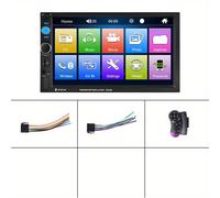 TEMU Radio para coche 2 DIN con pantalla HD de 7 pulgadas, , , USB, control del volante, botones de , Aux-In, compatible con , pantalla de , botón de , sin batería