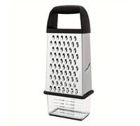 TEMU Rallador de Acero Inoxidable de 9 Pulgadas con 4 Lados para Verduras, Papas y Queso, Taza Medidora, Rallador de Jengibre Manual de Resistencia, de Cocina