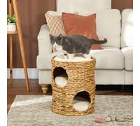 TEMU Rascador PawHut, barril para gatos de 50 cm con 2 , árbol rascador con cojín, para gatos de jacinto de agua, para gatos de 3.5 kg, marrón