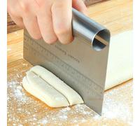 TEMU Raspador de Acero Inoxidable Premium para con Marcas de Medición - Cortador de Masa Duradero y Picador de Pastelería, Seguro para Alimentos, Ideal para a la Repostería, Raspador de Masa