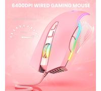 TEMU Ratón de juego inalámbrico ONIKUMA CW905 - Silencioso, mecánica, rosa con , USB, para PC y portátil, ratón de juego para PC, accesorio para portátil, estética , superficie