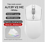 TEMU Ratón Gaming Inalámbrico AJAZZ AJ139 V2 MC 1K, Base de Carga RGB, Chip 3311, de Muestreo 1K, Batería de Larga Duración, Recargable