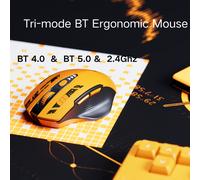 TEMU Ratón Inalámbrico con Diseño Ergonómico, con de Conexión (Inalámbrico 4.0/5.0 y USB-A), Recargable y Equipado con Indicador de Nivel de Batería, Ideal para Uso en