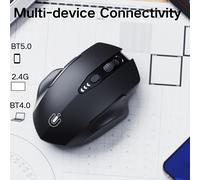 TEMU Ratón Inalámbrico con Tres de Conectividad (Inalámbrico 4.0, 5.0 y USB), un Indicador de Batería , Diseño Ergonómico y Botones Adecuado para la Educación y el Trabajo