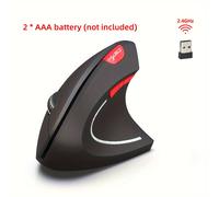 TEMU Ratón Inalámbrico Vertical HXSJ con Diseño Ergonómico, 2400DPI Ajustable en Tres Niveles, Ratón Óptico 2.4G, USB Plug-And-Play, Adecuado para Uso en Hogar y Oficina