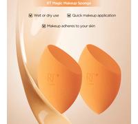 TEMU Real Techniques Esponja Beige Dos en Uno, Esponja de Maquillaje para Cosméticos Líquidos y con Capa Correctora, Base Hidratada Natural