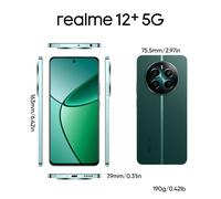 TEMU Realme 12+ 5G 8GB + 256GB, Versión , Teléfono Desbloqueado, Smartphone 14, Cámara LYT-600 OIS , 7050 5G, Pantalla AMOLED de 120Hz y Carga Rápida de 67W, Verde Pionero