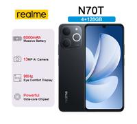 TEMU realme Note 70T Smartphone Desbloqueado 4+64GB/4+128GB/4+256GB | Batería Masiva de 6000mAh, Pantalla de 6.7" 90Hz Eye , 15, Cámara IA de 13MP, 4G LTE, Versión (7.94mm Delgado/
